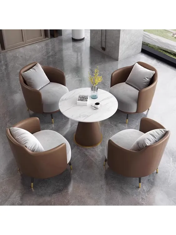 落地摆件北欧轻奢落地摆件会客区接待沙发简约售楼处落地摆件