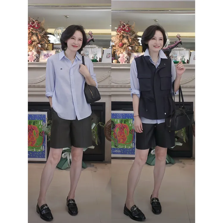 我是摩羯 蓝色港湾 60支亚麻棉精美绣花休闲百搭早秋上衣