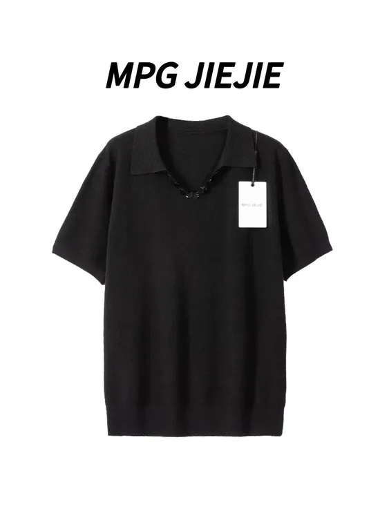 MPG JIEJIE【势不可挡】早秋大码翻领针织短袖衬衣