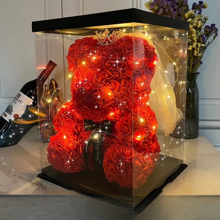 七夕礼物永生花玫瑰熊情人节圣诞节生日礼物送女友浪漫礼品礼物