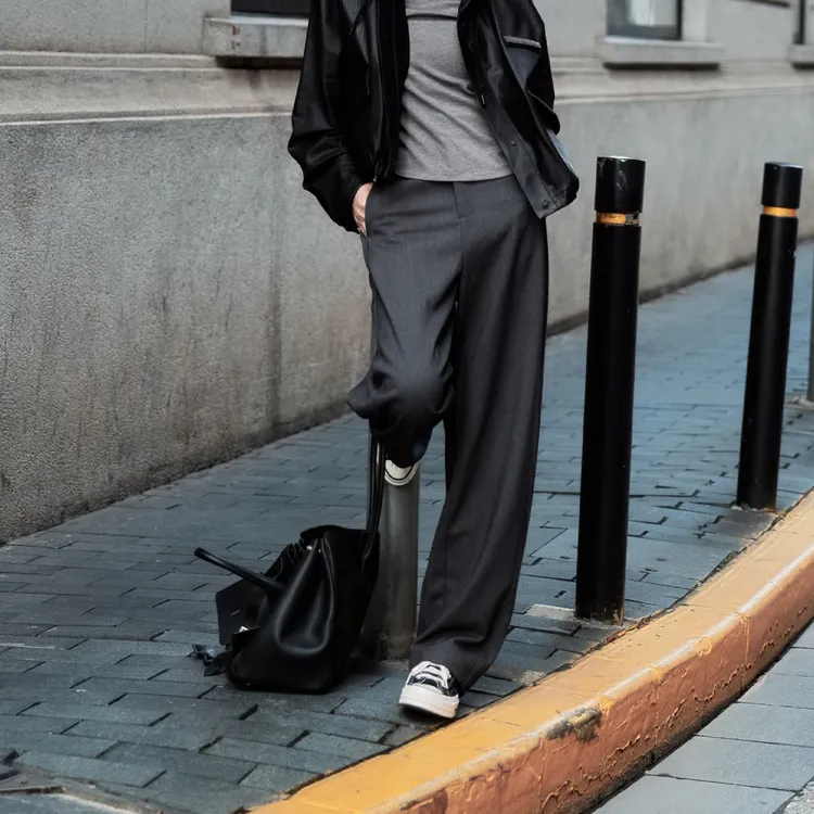 溶溶【弯刀暖感裤】RONGRONG 绵羊毛莱赛尔混纺保暖简约休闲裤M5813