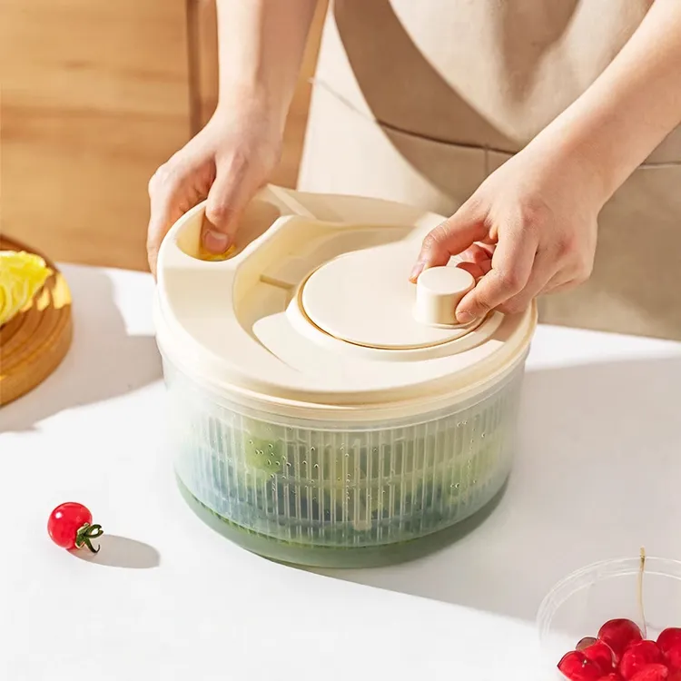 PAKCHOICE蔬菜甩水篮家用蔬菜脱水器厨房手动沙拉甩干洗菜沥水篮