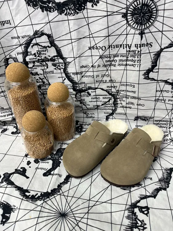 内增高加绒勃肯鞋男女同款真皮棉勃肯鞋2025秋冬新款博肯鞋半托