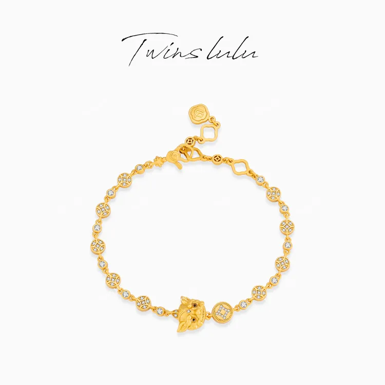 TWINS LULU 【貔貅】圣诞节 明星同款饰品古法貔貅手链TSS6982