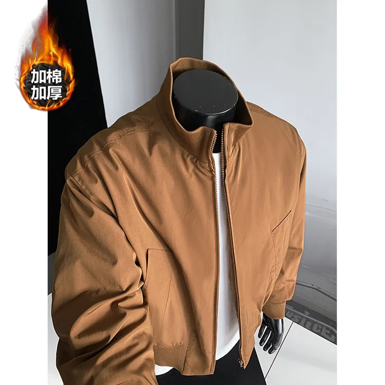 cleanfit立领外套男款秋冬加棉美拉德短款飞行棒球服工装棉服夹克