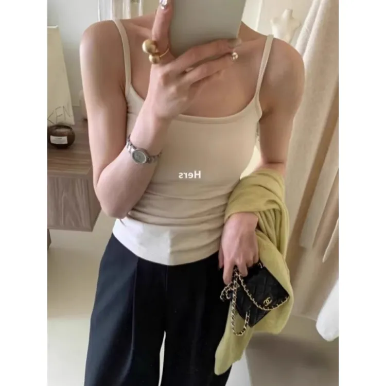 清仓美背吊带文胸一体带胸垫无袖外穿背心女夏季辣妹修身打底上衣