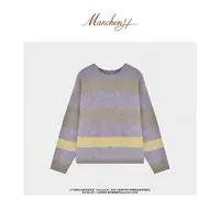 曼辰manchenh"紫绒星辉"意大利进口花纱100羊绒拉绒针织上衣