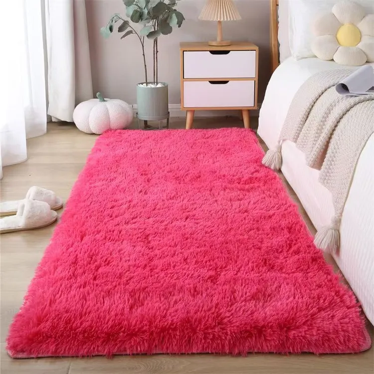 长毛绒地毯卧室客厅床边毯飘窗垫防滑耐脏加厚地垫家用床边地毯