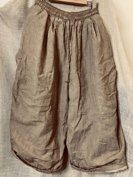 田掌柜 亚麻重工设计款做旧时尚百搭宽松冬夹棉裤长85臀围150左右