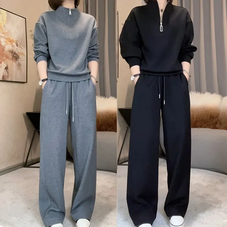 休闲风运动套装女2025春秋新款设计感显高显瘦卫衣长裤两件套女款