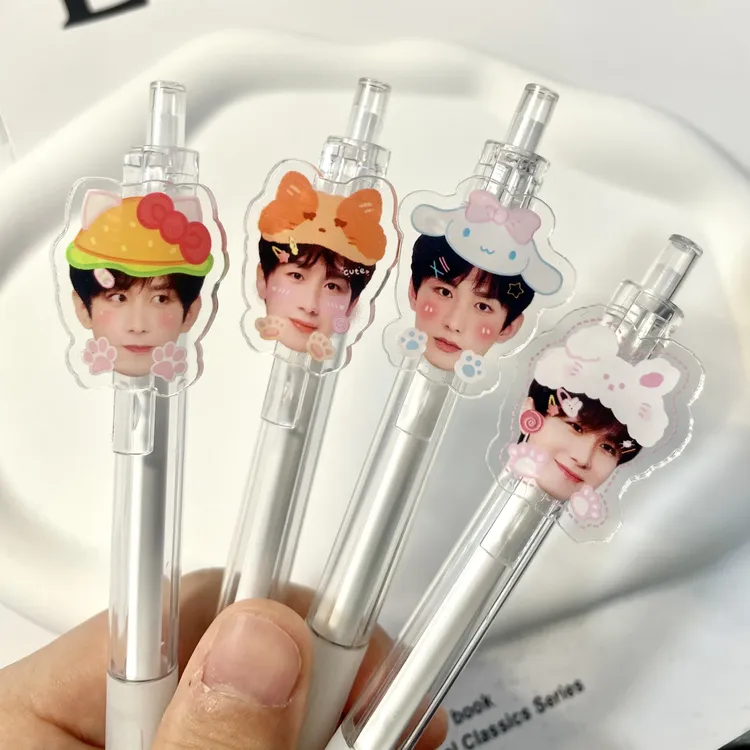 【按动笔】淇淇表情包可爱按动笔周边同担奇异果学生礼物