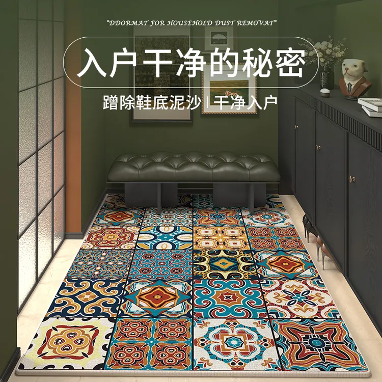 入户门地垫铺地高级感门口脚垫地毯家用玄关吸水进门防滑垫子卧室