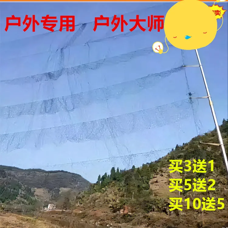 尼龙线2.5指防鸟网机场防鸟网撑杆网稻田鱼塘防鸟网