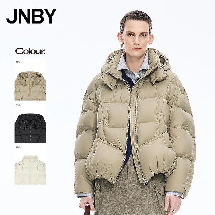 【商场同款】JNBY/江南布衣25冬新品羽绒服连帽宽松伞摆5PAC10140