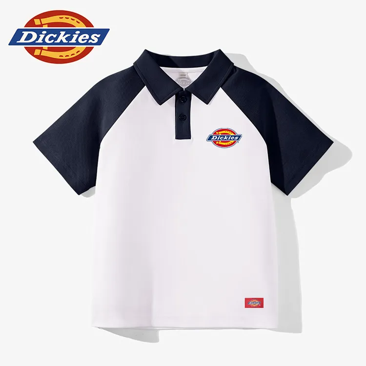 Dickies童装儿童短袖t恤夏季男童撞色速干polo半袖男孩夏装薄上衣