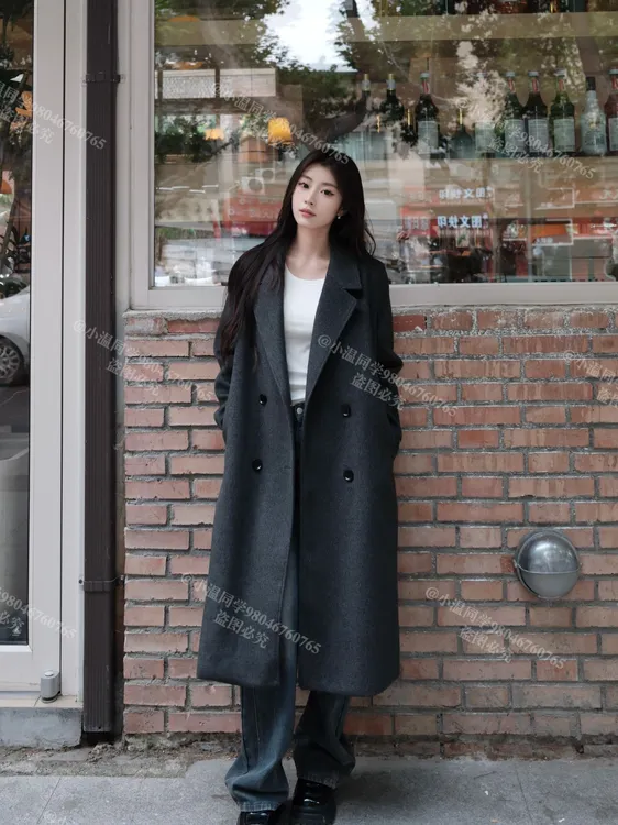 夹棉加厚正肩大衣爆款时尚气质韩版外套9588