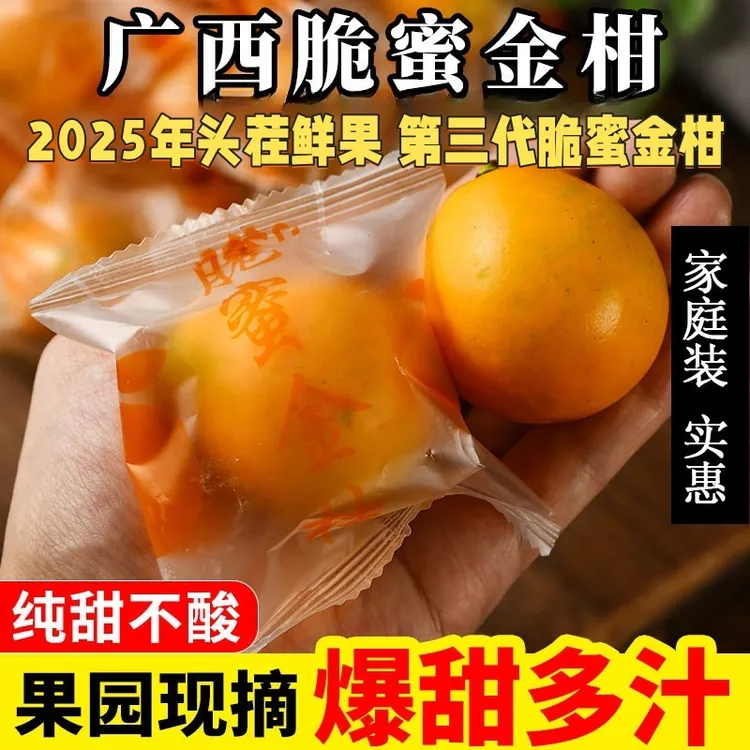 主推2025年第三代脆蜜金柑 纯甜无酸无籽不麻嘴 新鲜现摘现发当季