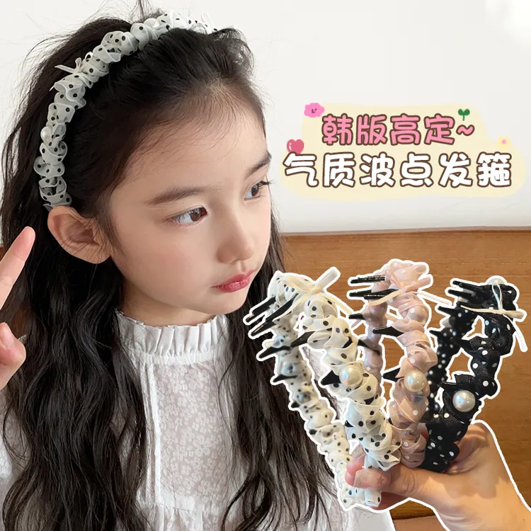 儿童发箍波点高端2025新款不勒头带齿头箍百搭头饰小女孩气质发饰