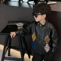 K198儿童潮流皮衣外套