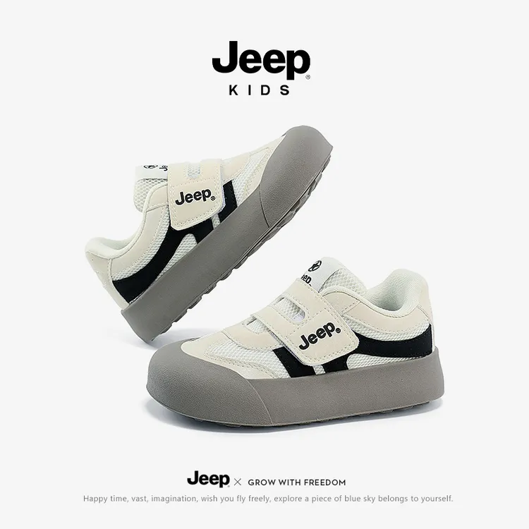 【断码清仓】jeep男童透气板鞋中大童小白鞋春秋网面儿童软底运动鞋