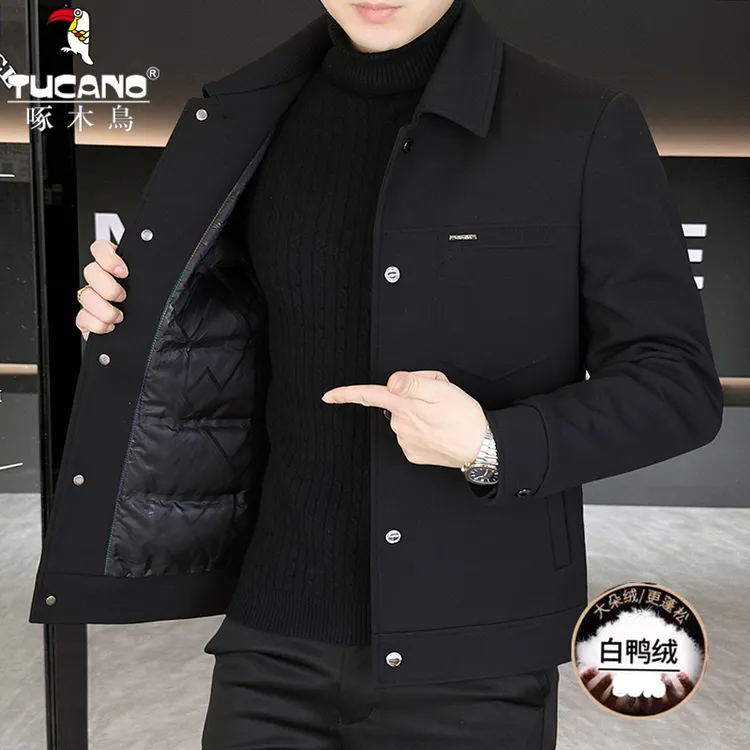 TUCANO/啄木鳥【白鸭绒内胆】秋冬翻领高级感休闲保暖夹克羽绒服男
