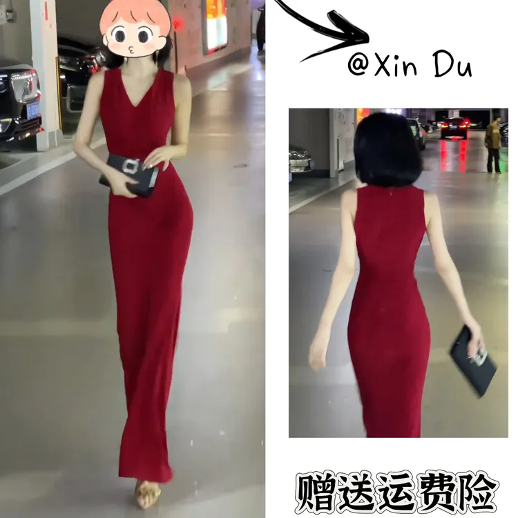 2025夏季新款时尚显瘦气质女士网红洋气连衣裙百搭款D21940