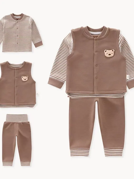 羊毛桑蚕丝春秋保暖儿童男宝女宝套装