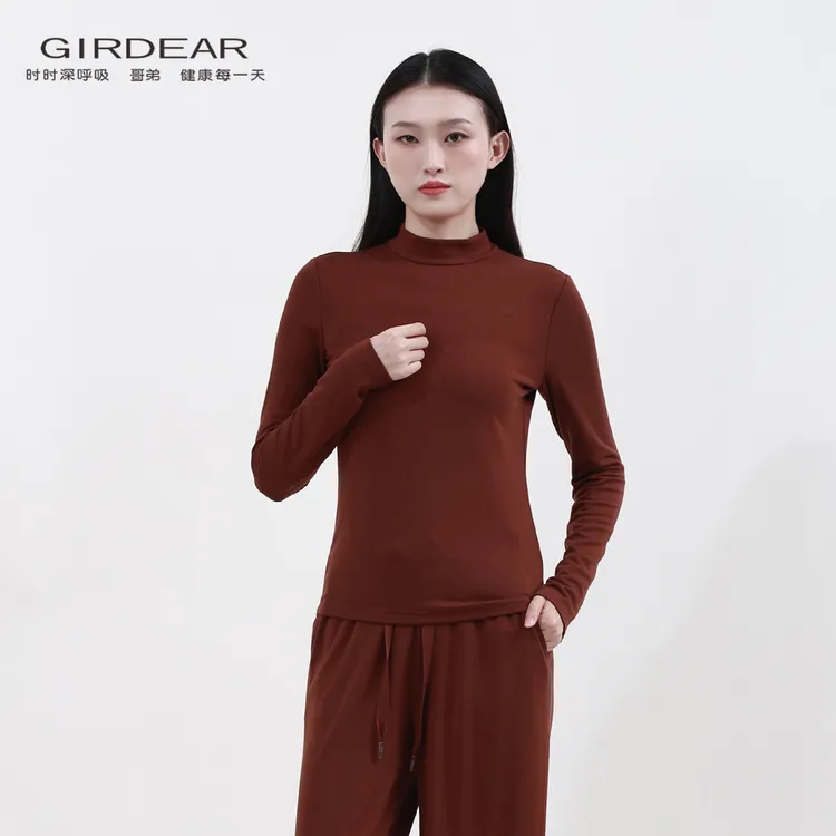 Girdear/哥弟 新款休闲时尚修身显瘦百搭高领打底长袖T恤秋130136