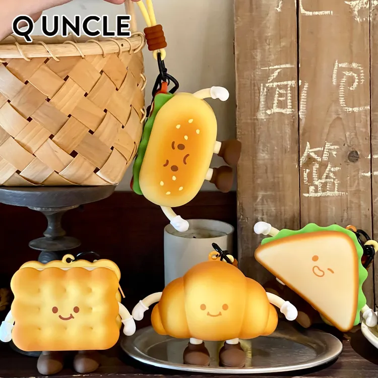 Q版大叔下午茶系列迷你硅胶收纳包钥匙挂件潮流穿搭包包挂件时尚