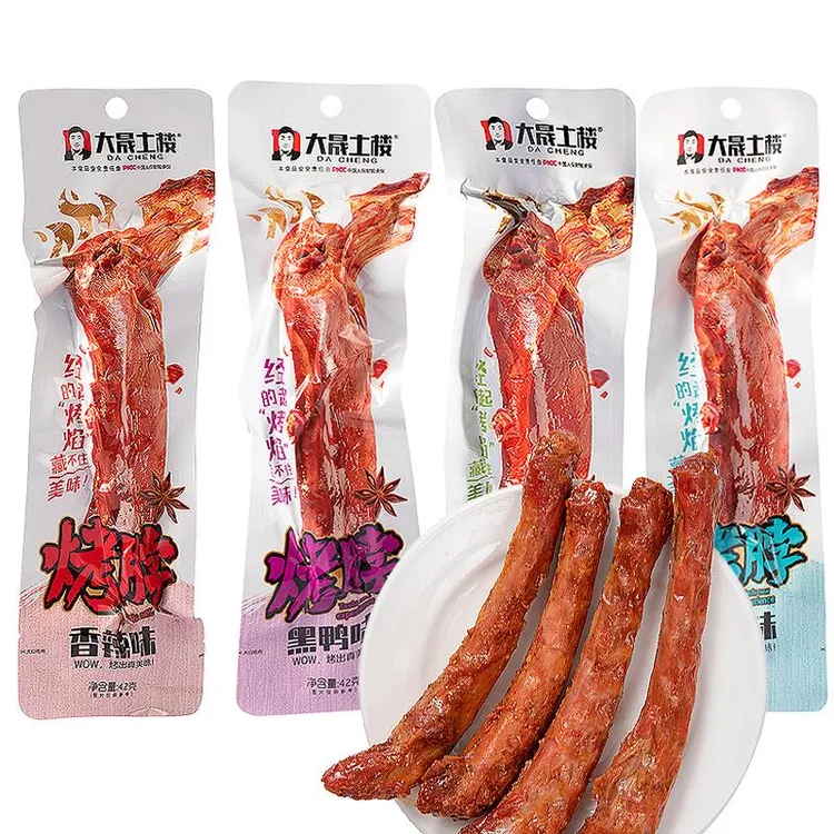 大晟土楼烤脖卤味真空装42克糖醋鸡脖黑鸭香辣非风干手撕鸭脖零食