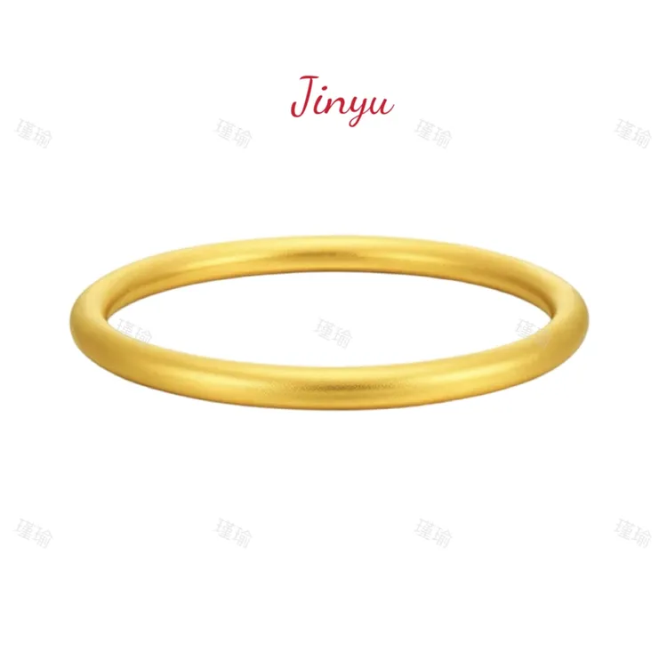 K0164黄色高品质素圈古法手镯46573