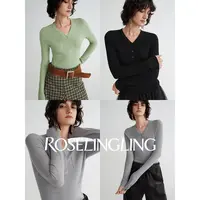 ROSELINGLING智性感穿搭 新澳/扬子精纺羊毛纱线BASICV领亨利毛纱