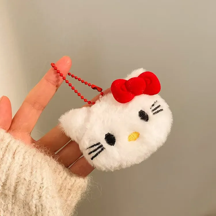 短毛猫 可爱Kitty甜美蝴蝶结安哥拉红色系卡通钥匙扣包包挂件配饰