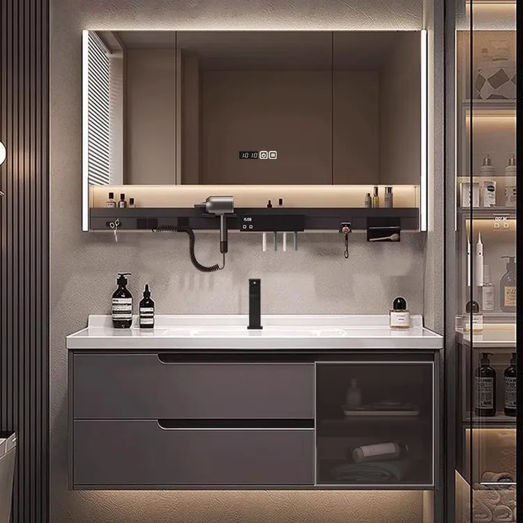 艺昕智能浴室柜 陶瓷一体盆洗脸盆柜卫浴洗手盆柜 洗手台盆柜组合