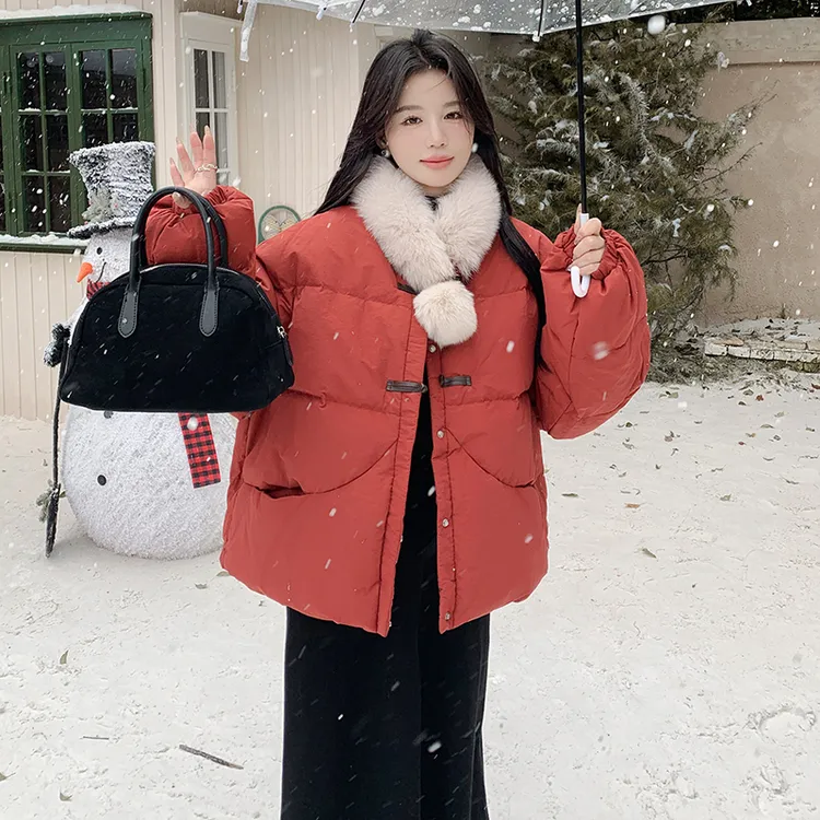 小个子短款羽绒服女2025冬季新款洋气好看韩系加厚保暖白鸭绒外套