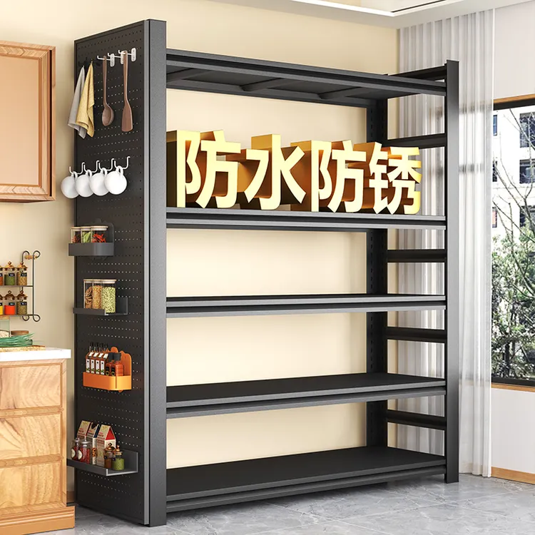 厨房置物架多功能落地多层锅架收纳架微波炉烤箱架家用货架展示架