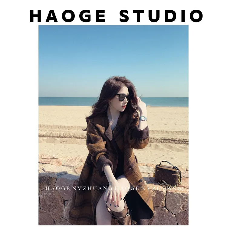 浩哥严选●琥珀流光HGQ5DY3856A羊毛混纺大衣预（不可机洗）时尚款