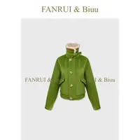 FANRUI/泛芮「贝贝biuu」毛领保暖半高领皮扣原创设计感外套B18871