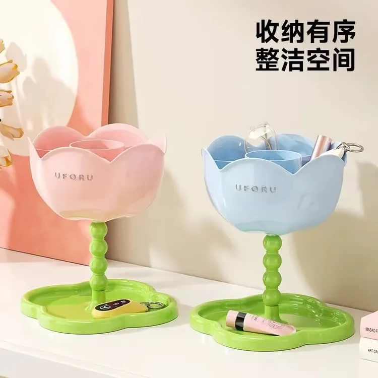 多巴胺玄关桌面收纳盒创意摆件入户钥匙化妆品家用首饰整理置物架
