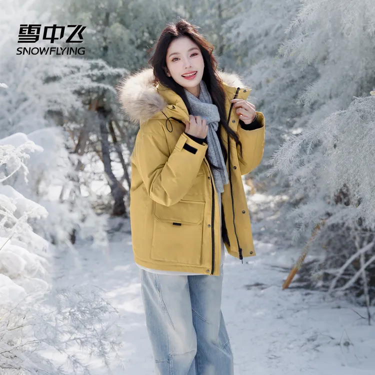 【琥珀流光】90绒明星同款情侣防风貉子毛派克极寒羽绒服