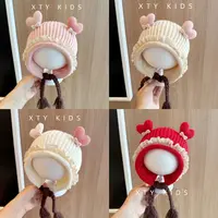 婴儿帽子秋冬季针织帽可爱甜美小月龄宝宝护耳帽加厚保暖毛线帽潮