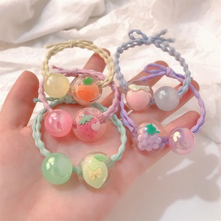 多巴胺水果发绳学生可爱简约头绳百搭高弹力扎头发橡皮筋发圈头饰