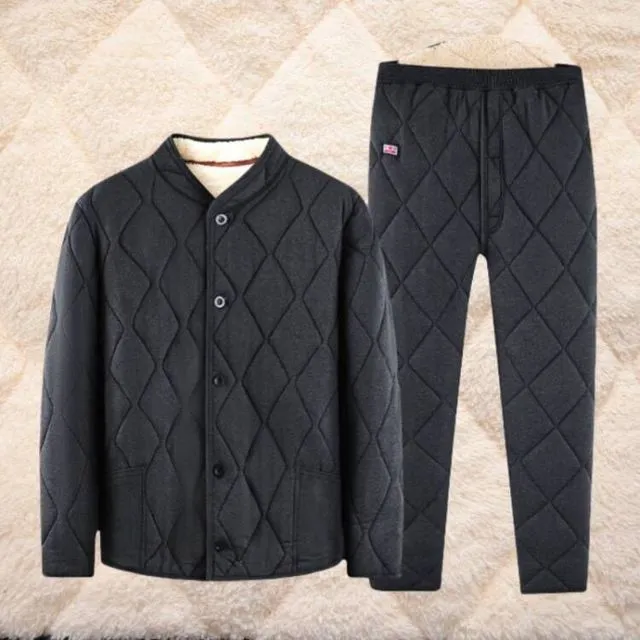 中老年人男士棉袄外穿冬季加厚棉服爸爸加绒保暖爷爷棉衣套装