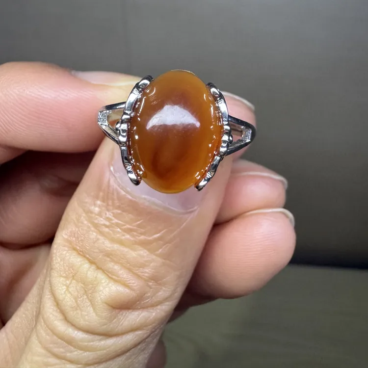 糖色天然玛瑙原矿无优化天然纹理自然好看手工气质时尚镶嵌