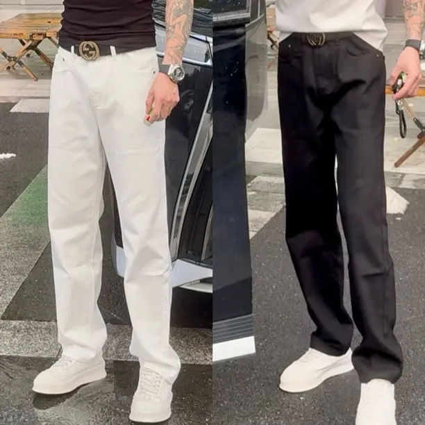 9015款时尚纯色宽松牛仔裤