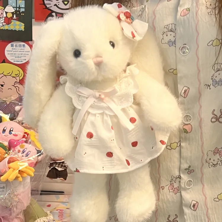 原创手工高品质小兔子玩偶毛绒玩具女孩安抚睡觉公仔七夕节礼物