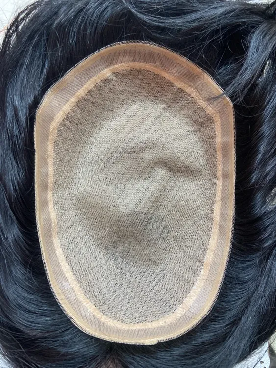 梵森新品_男士假发仿真头皮辫子发纯手工钩织头顶补发片全递针