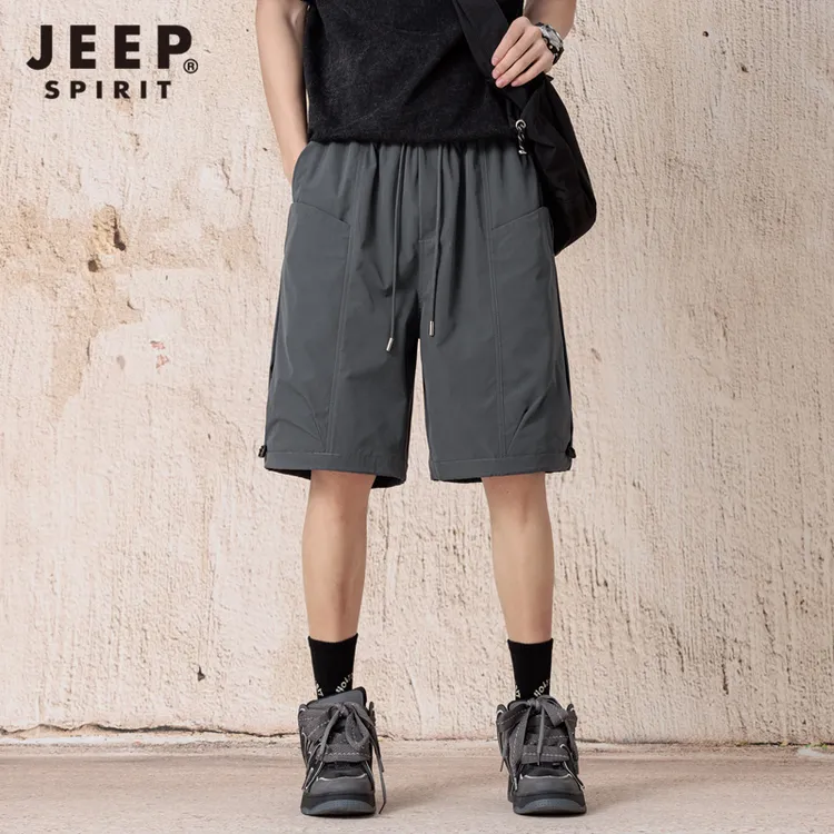 JEEP SPIRIT吉普短裤男夏季宽松大口袋五分裤直筒简约透气裤子