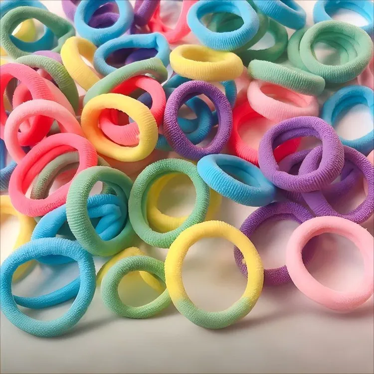 高弹力橡皮筋彩色儿童发绳黑色无接缝头绳发圈小女孩头饰宝宝发饰