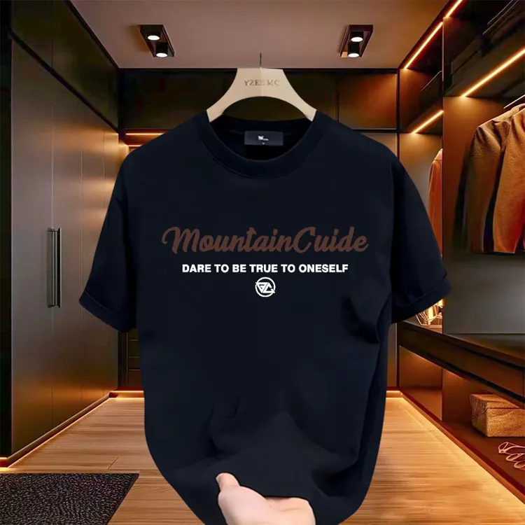 2025夏季男士T恤短袖纯棉休闲时尚潮牌百搭圆领宽松轻奢半袖印花